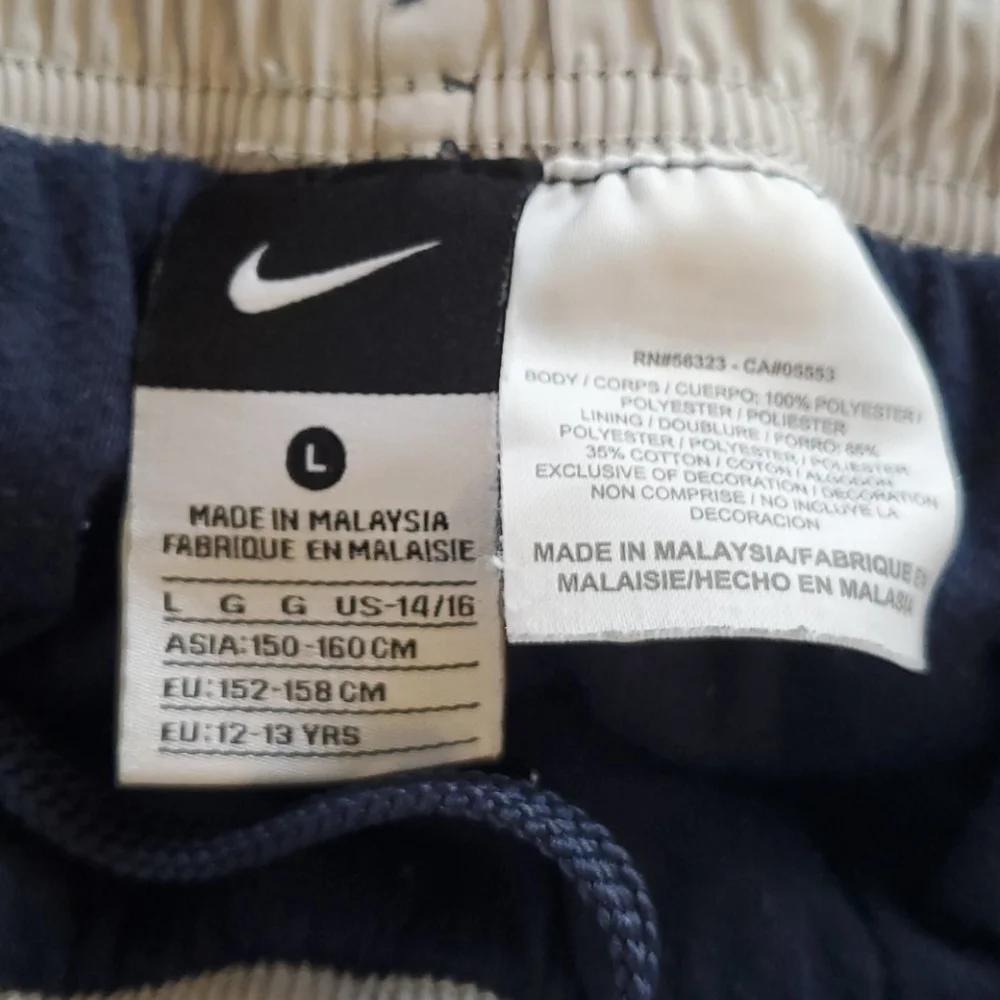 Nike fleece lining pants embroidered logo blue size L